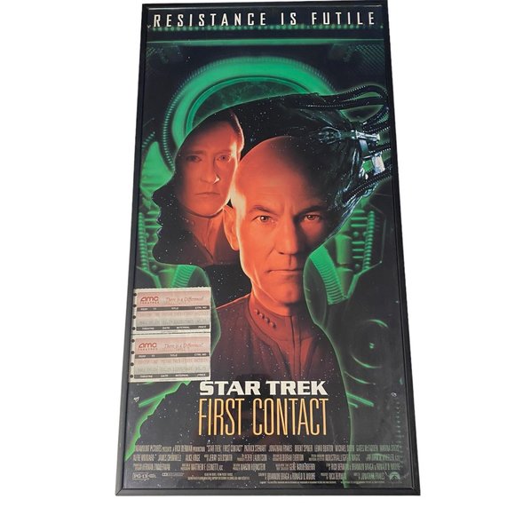 Star Trek "Resistance is Futile" Framed Poster 23"x12" with Ticket Stubs! - Picture 1 of 6
